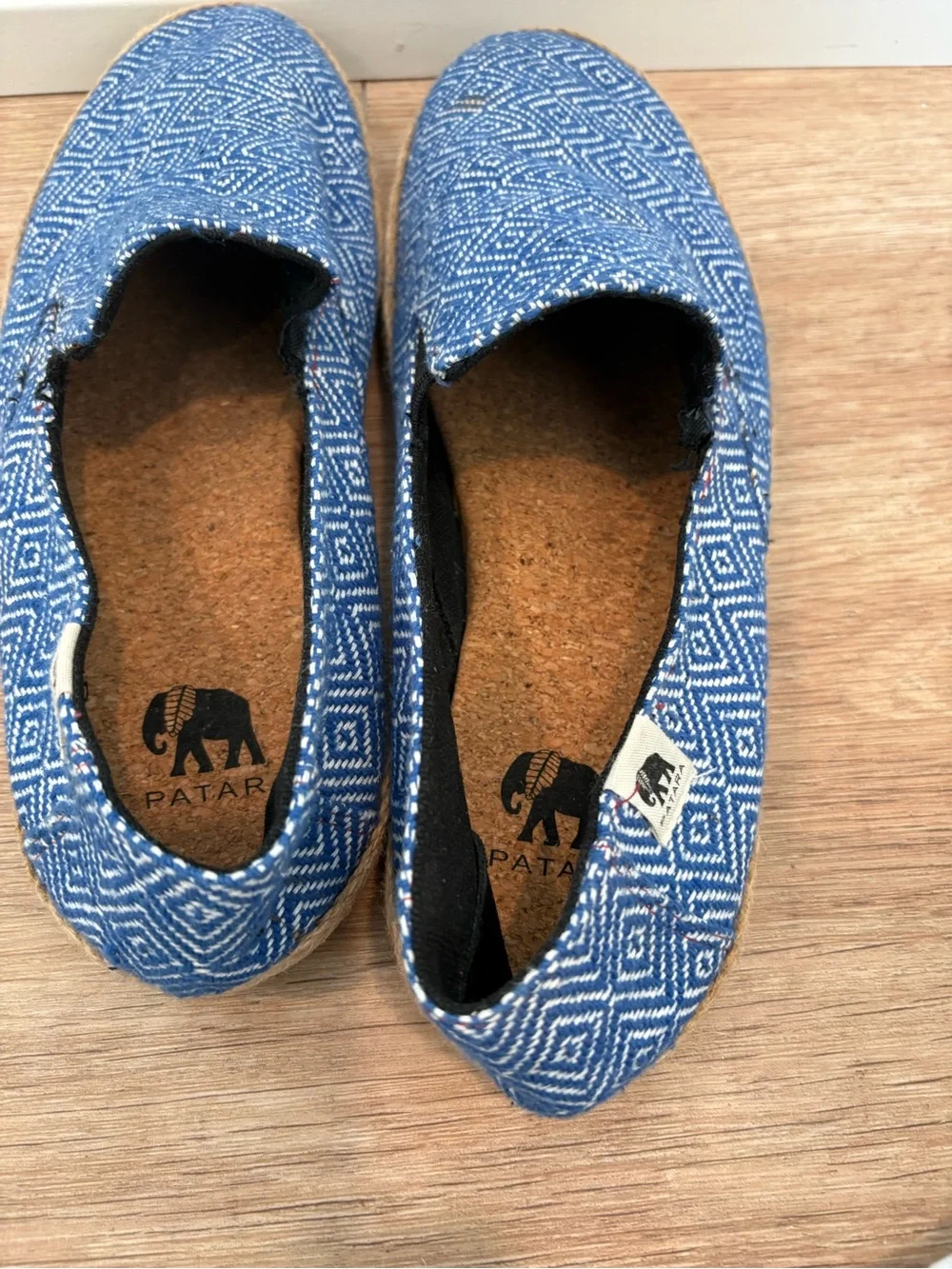 Patara Men’s Seeker Taj Blue Geometric Print Slip-On Espadrilles Canvas 10